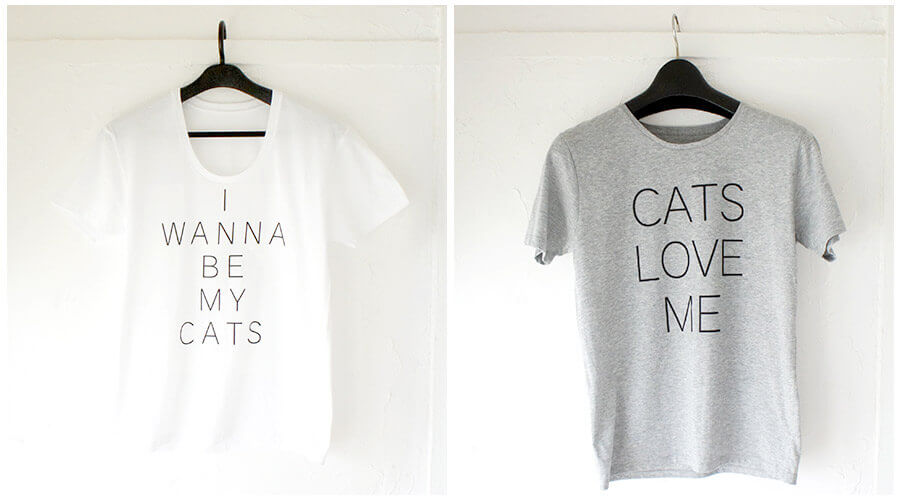 猫メッセージの入ったTシャツ作りました